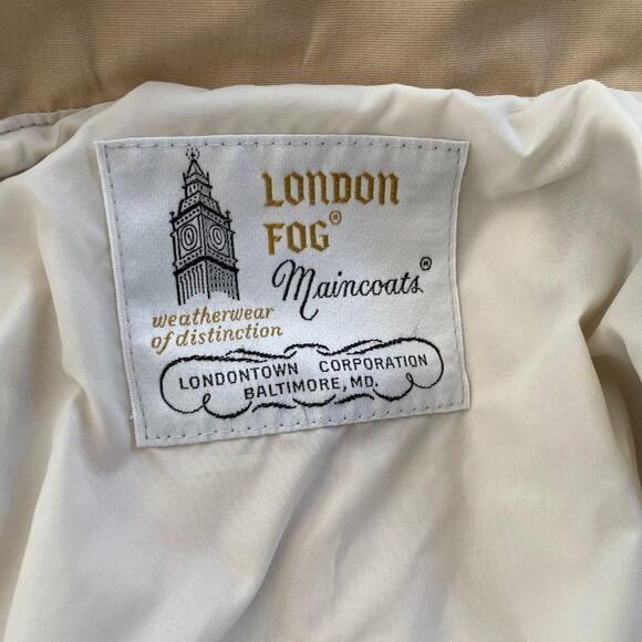 London Fog Size 16 Tan Short Trench Coat - Picture 6 of 8